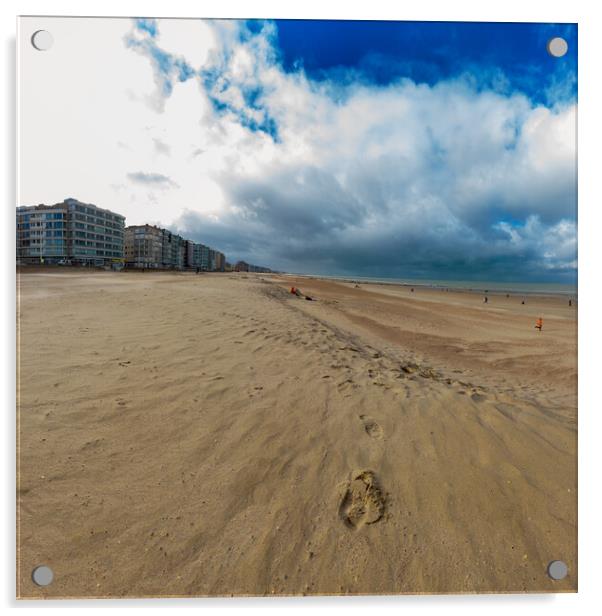 Empty beach in autumn Acrylic by youri Mahieu