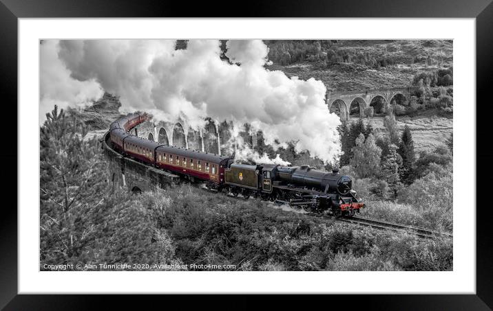 Magical ride on the Jacobite steam train Framed Mounted Print by Alan Tunnicliffe