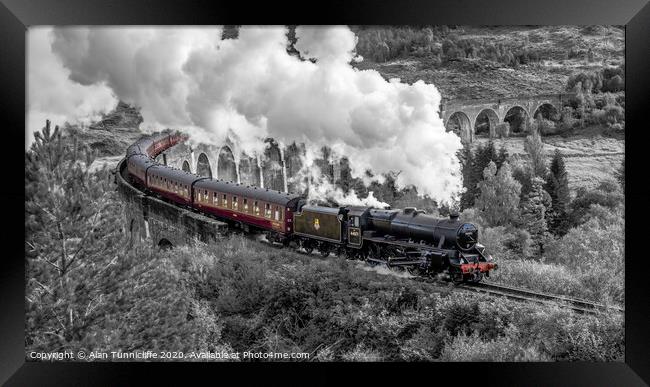 Magical ride on the Jacobite steam train Framed Print by Alan Tunnicliffe