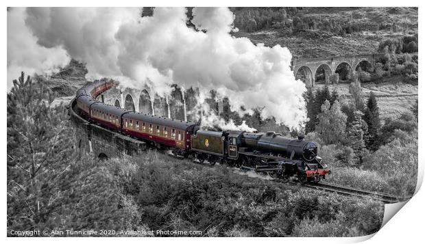 Magical ride on the Jacobite steam train Print by Alan Tunnicliffe