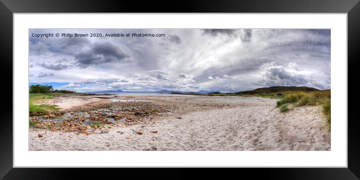 Mellon Udrigle Beach looking towards Mountains Framed Mounted Print by Philip Brown