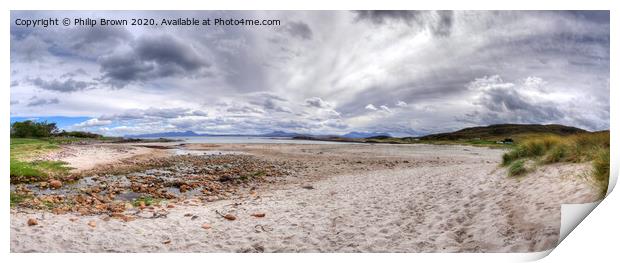 Mellon Udrigle Beach looking towards Mountains Print by Philip Brown