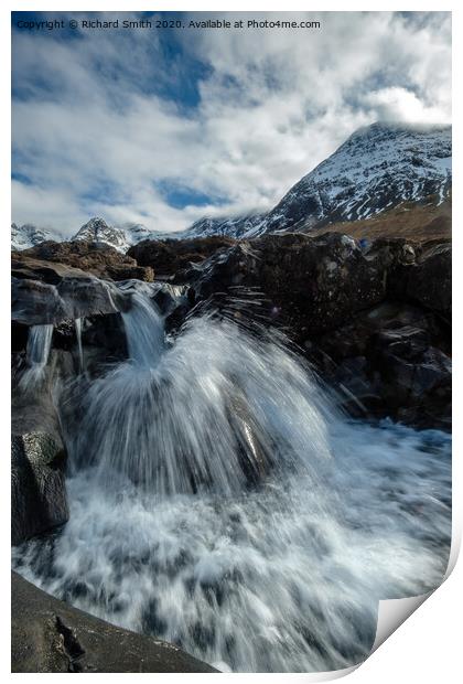 A favourite waterfall at the Fairy Pools. #1 Print by Richard Smith