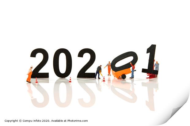 happy new year 2020 2021 Print by Chris Willemsen