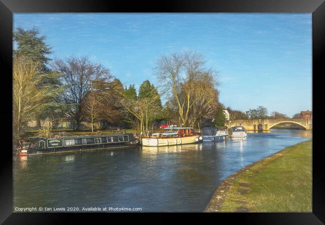 The River Thames At Abingdon Framed Print by Ian Lewis