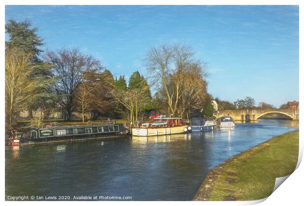 The River Thames At Abingdon Print by Ian Lewis