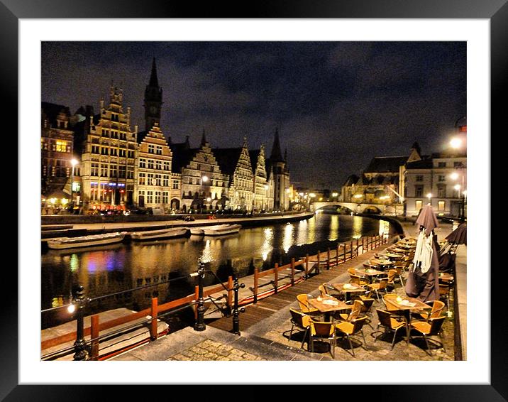 The River Leie-Ghent Framed Mounted Print by Lilian Marshall