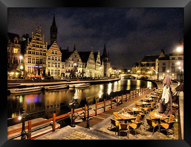 The River Leie-Ghent Framed Print by Lilian Marshall