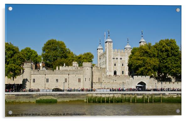  Tower of London from the river. London, UK. Acrylic by Peter Bolton