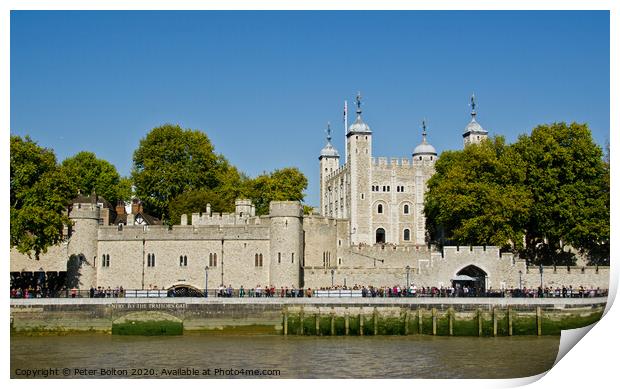  Tower of London from the river. London, UK. Print by Peter Bolton
