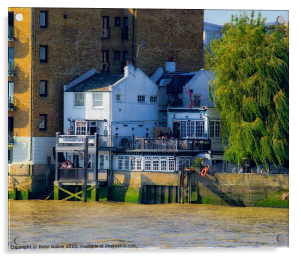 Historic Prospect of Whitby pub in Wapping, London Acrylic by Peter Bolton