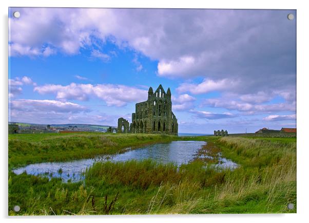 Whitby Abbey Acrylic by Trevor Kersley RIP