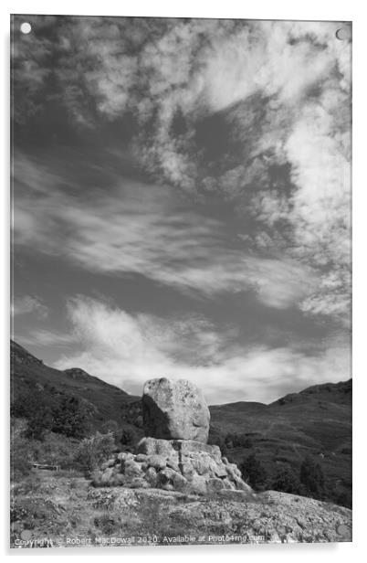 Bruce's Stone in Glen Trool Acrylic by Robert MacDowall
