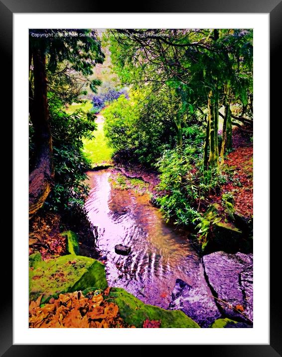 Waterfall in park Framed Mounted Print by Rachael Smith