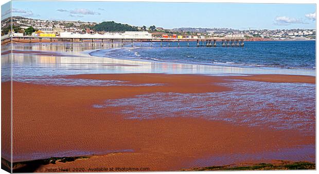 Winter Sunshine Over Paignton Sands Canvas Print by Peter F Hunt