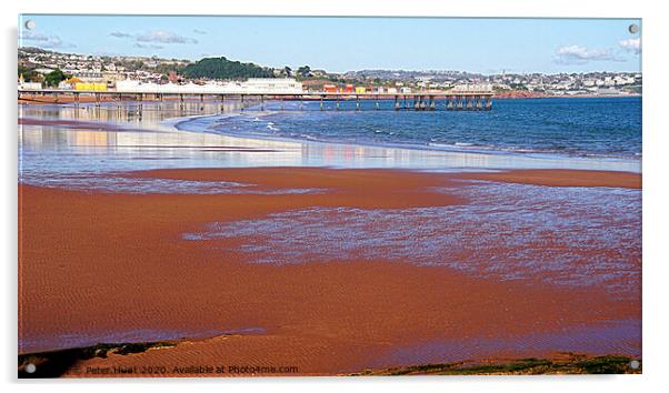 Winter Sunshine Over Paignton Sands Acrylic by Peter F Hunt