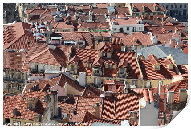 Roofs from Lisbon Castle Print by Robert MacDowall