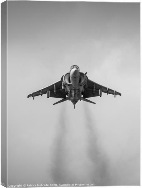 Harrier Jet in the Hover Canvas Print by Patrick Metcalfe