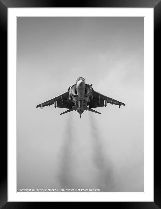 Harrier Jet in the Hover Framed Mounted Print by Patrick Metcalfe