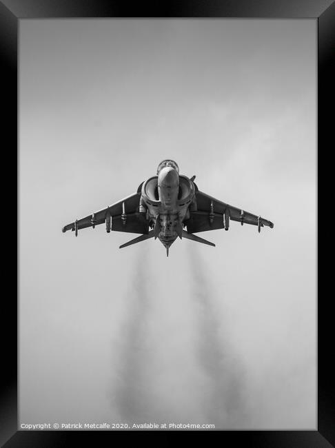 Harrier Jet in the Hover Framed Print by Patrick Metcalfe