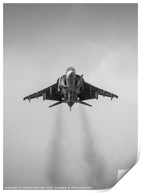 Harrier Jet in the Hover Print by Patrick Metcalfe