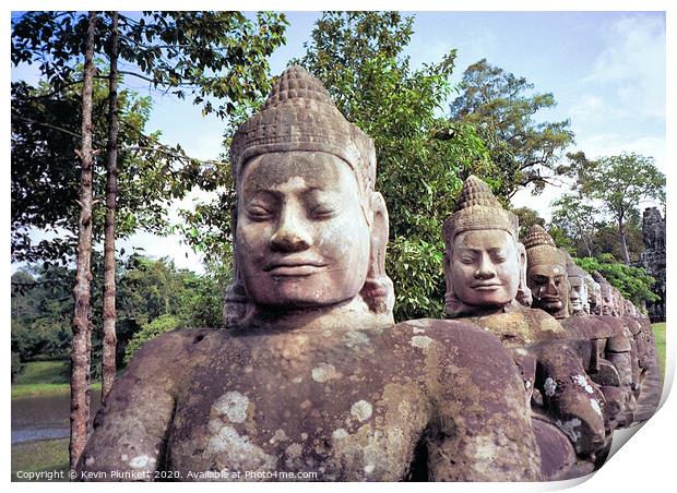 Statues of Angkor Wat, Cambodia  Print by Kevin Plunkett