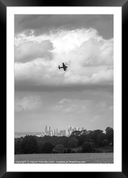 Avro Lancaster over London Framed Mounted Print by Patrick Metcalfe