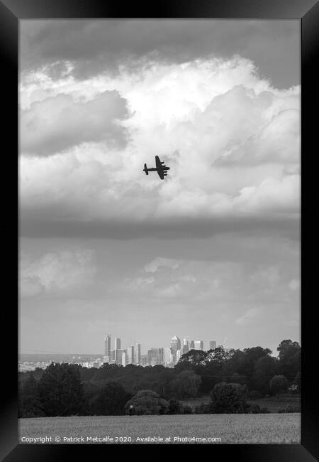 Avro Lancaster over London Framed Print by Patrick Metcalfe