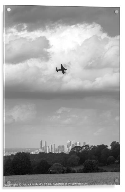 Avro Lancaster over London Acrylic by Patrick Metcalfe