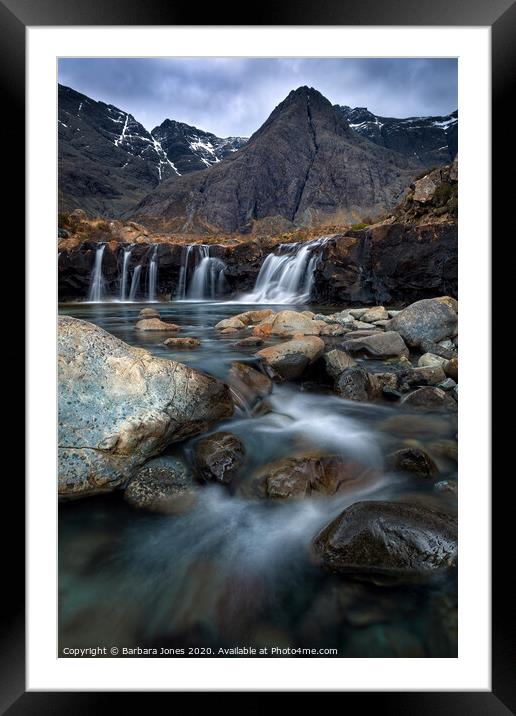 Enchanting Fairy Pools of Skye Framed Mounted Print by Barbara Jones