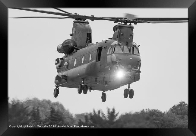 Chinook in the Hover Framed Print by Patrick Metcalfe