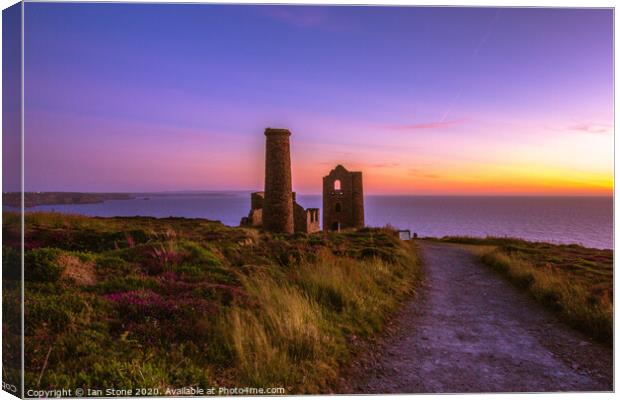 Majestic Sunset over Wheal Coates Canvas Print by Ian Stone