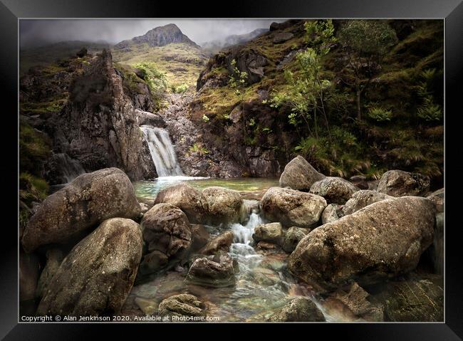 Emerald Rock Pool, Lake District Framed Print by Alan Jenkinson