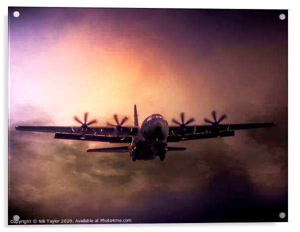Hercules Transport plane Acrylic by Nik Taylor