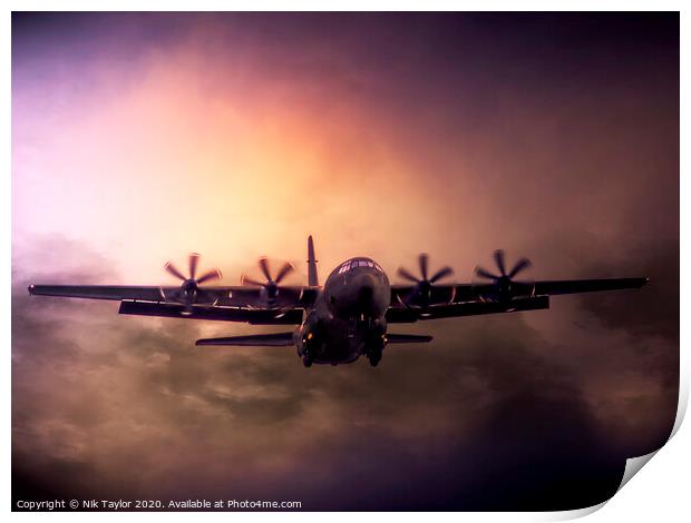 Hercules Transport plane Print by Nik Taylor