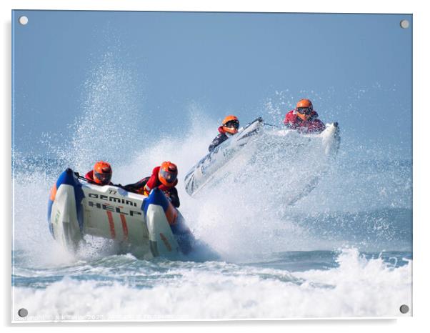 Zapcat Powerboat racing Acrylic by Nik Taylor