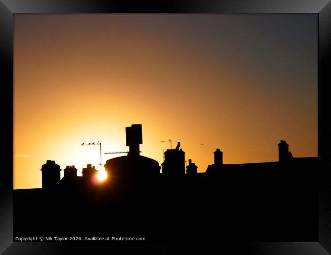 Rooftop sunset Framed Print by Nik Taylor