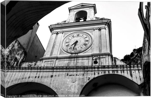 clock tower - Amalfi  Canvas Print by Alessandro Ricardo Uva