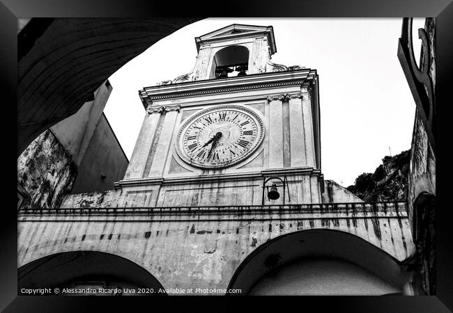 clock tower - Amalfi  Framed Print by Alessandro Ricardo Uva