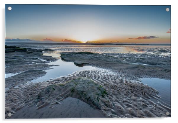Hoylake beach sunset Acrylic by Jonathon barnett