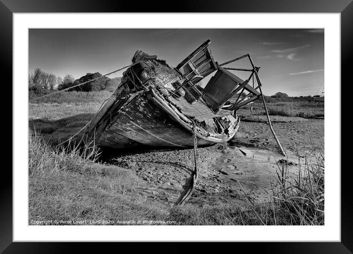 Abandoned Boat, Heswall Shore, Wirral Framed Mounted Print by Peter Lovatt  LRPS