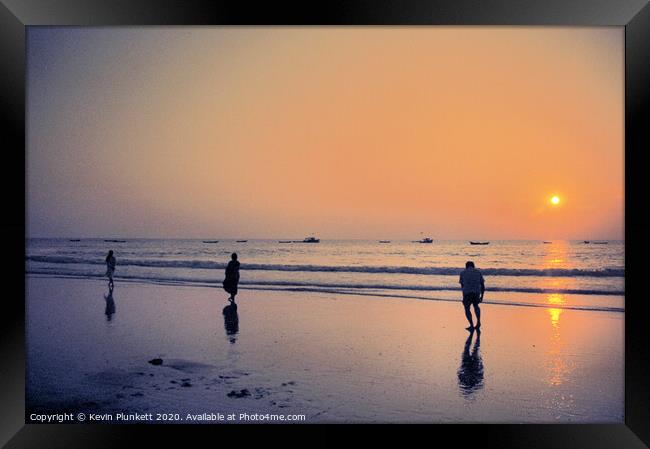Sunset at Colva Beach, Goa India Framed Print by Kevin Plunkett
