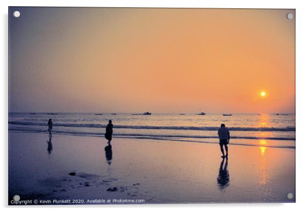 Sunset at Colva Beach, Goa India Acrylic by Kevin Plunkett