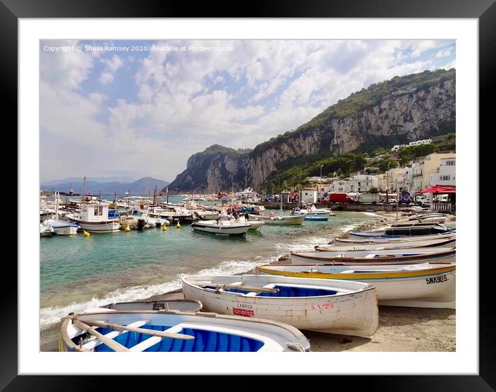 The harbour Capri  Framed Mounted Print by Sheila Ramsey
