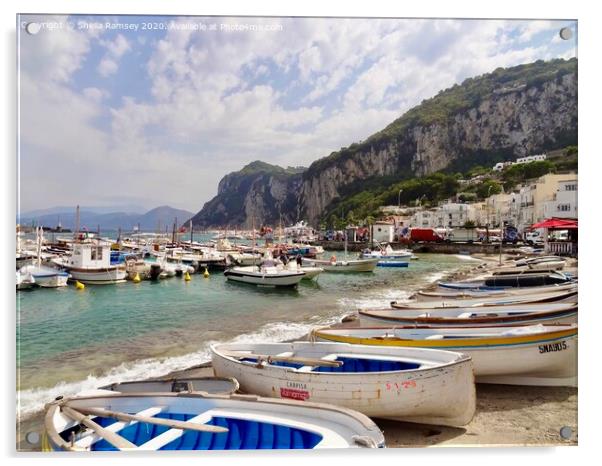 The harbour Capri  Acrylic by Sheila Ramsey