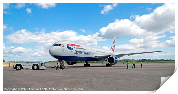 Beauty of a Retired British Airways 767 Print by Peter Thomas