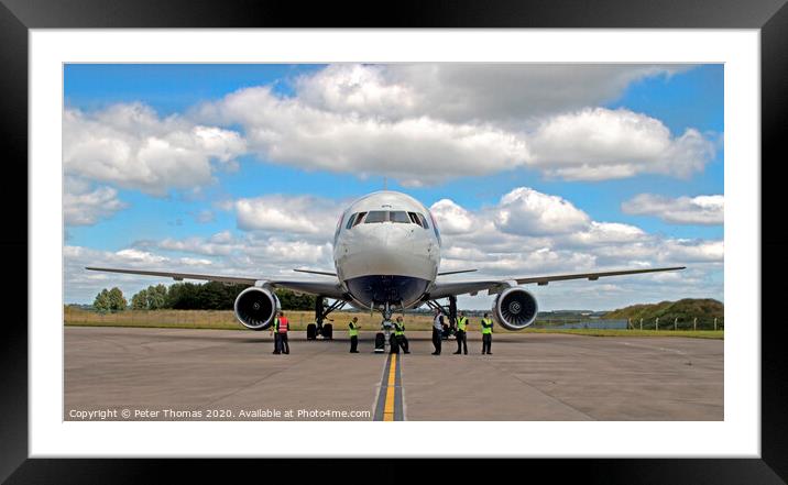 The Last Moments of a British Airways Boeing 767 Framed Mounted Print by Peter Thomas