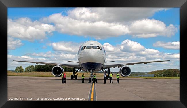 The Last Moments of a British Airways Boeing 767 Framed Print by Peter Thomas