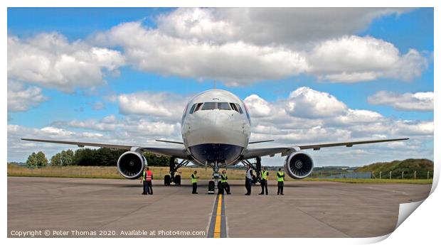 The Last Moments of a British Airways Boeing 767 Print by Peter Thomas