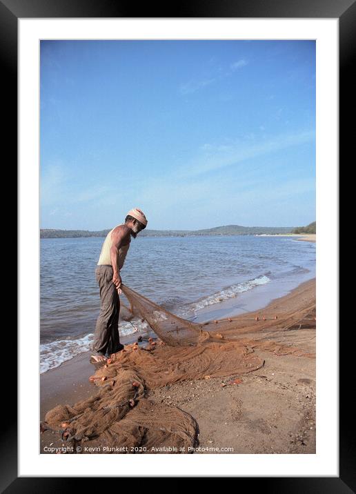 Fisherman of Panaji, Goa. Framed Mounted Print by Kevin Plunkett